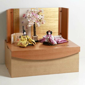 雛人形 手描き衣装 柴田家千代作 手描き桜白衣装 雛人形 木目刺繍金屏風 桜 収納飾り 柴田家千代 コンパクト収納飾り ひな人形 親王飾り 桃の節句 ひな祭り 女の子 初節句 お祝い