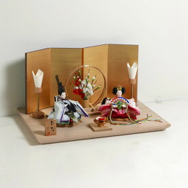 雛人形 かわいいお顔 ピンクと水色衣装の極小雛人形栓金屏風親王飾り ひなにんぎょう ひな人形 親王飾り 平飾り 桃の節句 ひな祭り 女の子 初節句 お祝い