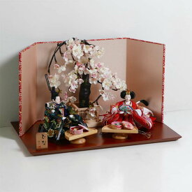 雛人形 縁起の良い 松竹梅衣装 雛人形 ピンク箔 しだれ桜 親王飾り 平飾り ひな人形 桃の節句 ひな祭り 女の子 初節句 お祝い
