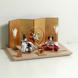 雛人形 かわいいお顔 淡いピンク衣装の極小雛人形栓金屏風親王飾り ひなにんぎょう 親王飾り 平飾り 桃の節句 ひな祭り 女の子 初節句 お祝い