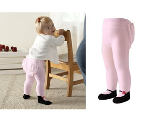 Jazzy Toes【ジャージートー】たっぷりフリル♪ メリージェーンタイツ(ピンク)ジャージートー ベビー 赤ちゃんタイツ フリル バレイ