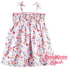 【残り6Mのみ】OshKosh【オシュコシュ】フローラルスモックドレス（レッド） （0322SS50 07mas20)