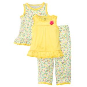 安心のカーターズ正規品 (Carter's)パジャマ上下3点セット(イエローフラワー)【パジャマ,スリープウェア,お泊まり, 子供用】 (0322SS50)