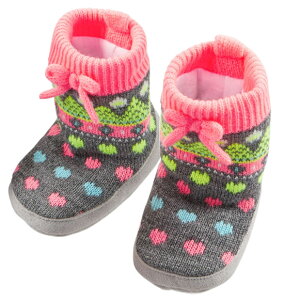 【残り24M(80-90のみ】カーターズ正規品 (Carter's)柔らかな手触りで快適♪ふんわり暖かニットブーティ(カラフルハート)【0921HALBO】