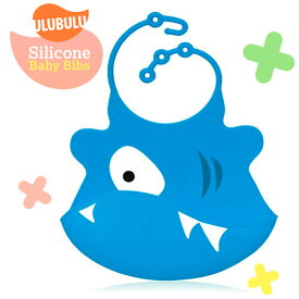 Ulubulu【ウルブル】サっと洗ってどんどん使える♪ぷにゅぷにゅ柔らかシリコンスタイ （Grill Shark2）シリコン スタイ ビブ 出産祝い お出掛け 旅行 feb19_pup