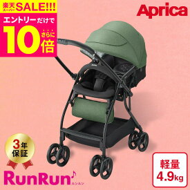 スーパーSALE★エントリーでポイント10倍（クーポン有）アップリカ(Aprica) ルンルン AB(RunRun) グリーン GN 【A型ベビーカー 生後1ヶ月の新生児から3歳まで】 ／ 両対面 正規品 送料無料