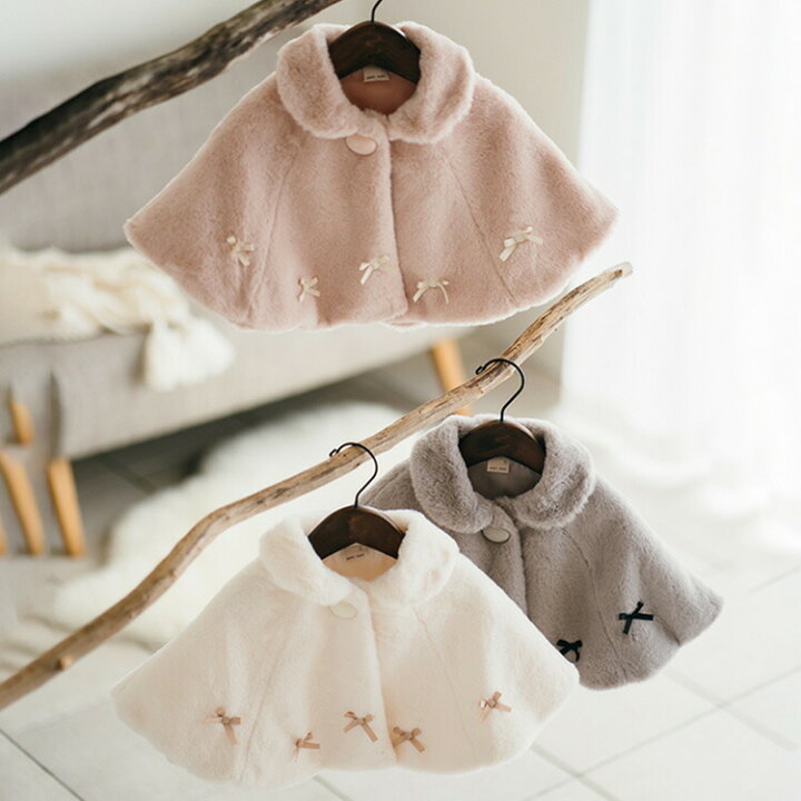 楽天市場】petit main プティマイン 2WAYリボンファーケープ ベビー服 