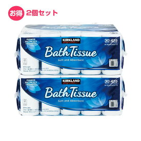 【送料無料】カークランドシグネチャー バスティッシュ 30ロール 2個セット トイレットペーパー ダブル 2枚重ね 国内生産 パルプ100％ 業務用 まとめ買い ティシュ 激安業務用 雑貨 掃除 台所 キッチン ペーパー タオル 日用品 COSTCO コストコ 沖縄・離島は別途送料追加