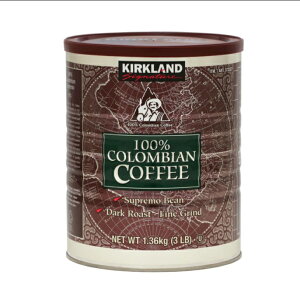 コーヒー粉 おすすめ 人気 珈琲粉 正規品 カークランドシグネチャー コロンビアコーヒー 1.36kg 粉 1360g 中挽き ダークロースト 大容量コーヒー粉 コーヒー コストコ COSTCO