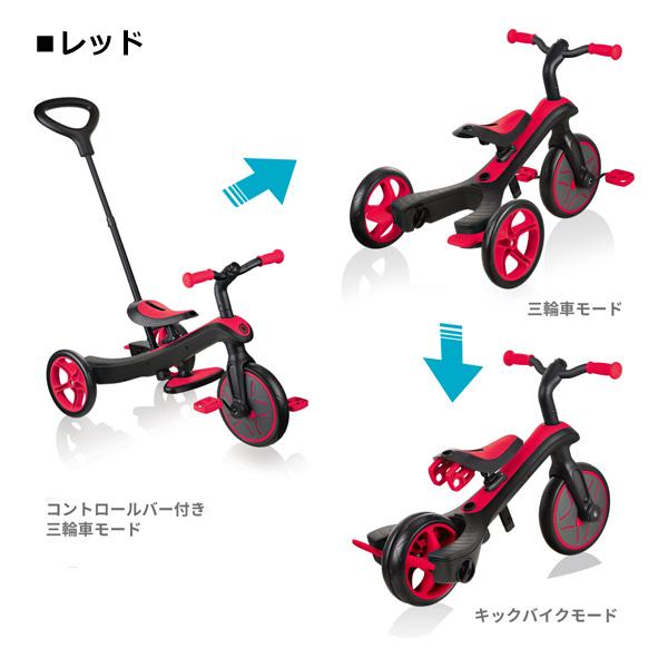 キックボード エクスプローラー トライク 3in1 (レッド・ティール・ライムグリーン) ファーストスクーター キックボード キッズスクーター  ペダル付き 三輪車 長く使える 乗用玩具 乗用玩具・三輪車