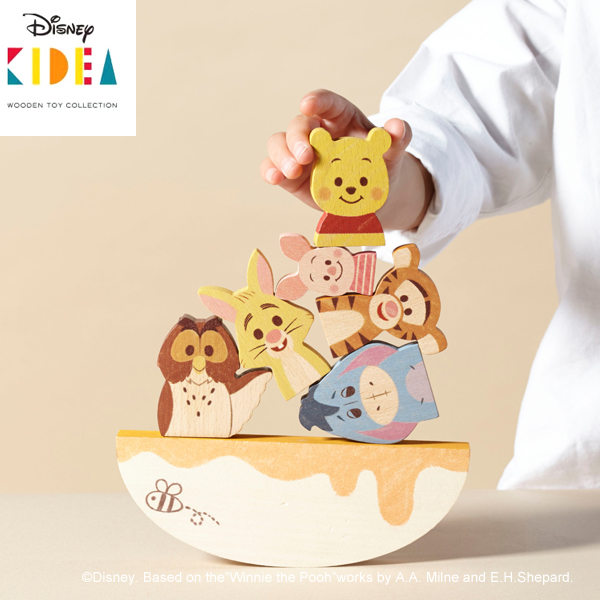 【Disney｜KIDEA】ディズニー キディアバランスゲーム くまのプーさんとなかまたち 知育玩具 木製 おもちゃ 積み木 ブロック インテリア  おうち時間 入園祝い プレゼント ギフト | Baby ALICE（ベビーアリス）