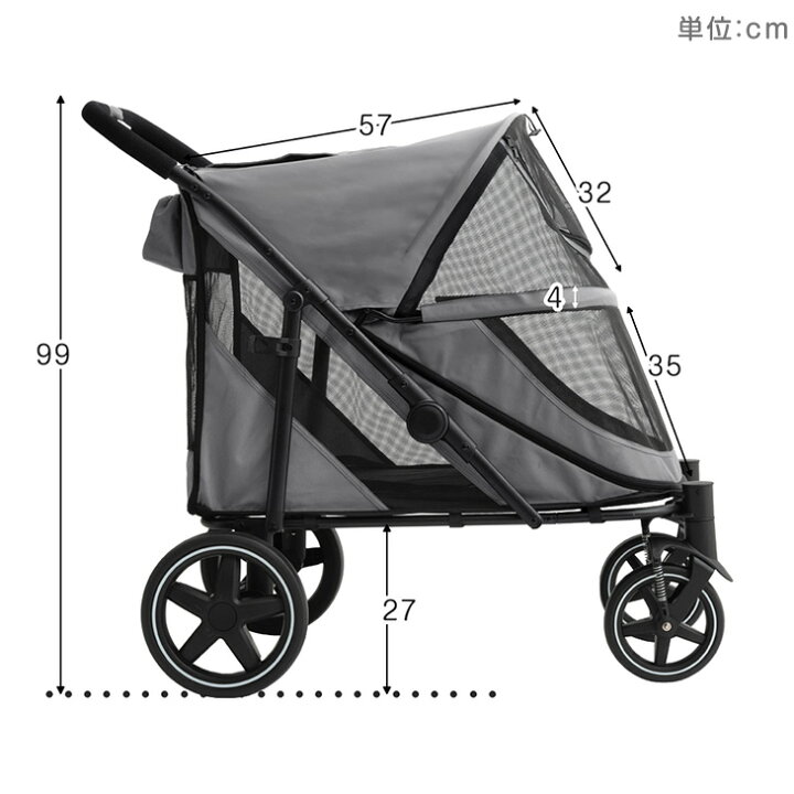 楽天市場】大型犬対応 ペットカート 耐荷重 60kg 座面 洗える 中型犬 
