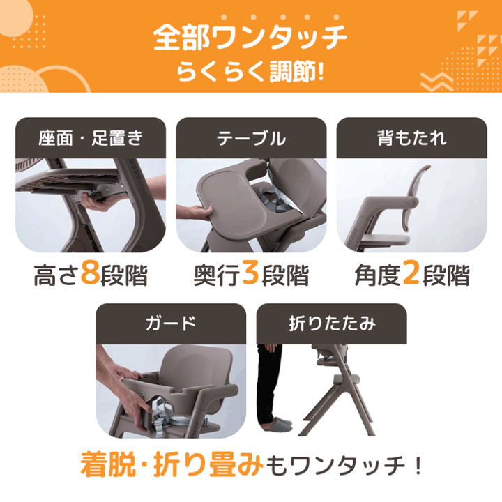 楽天市場】【74H限定クーポン10%引】 ワンタッチ調節 ベビーチェア