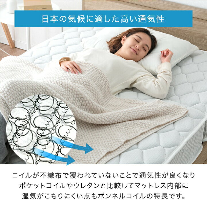楽天市場】【本日クーポン5%引】 ボンネルコイル マットレス シングル 