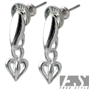 【ポイント5倍!30日限り!】 フリースタイル FREE STYLE ハート チャーム シルバー ピアス アクセサリー ペアセット 両耳用 シルバー925 スターリングシルバー FSE-563-P