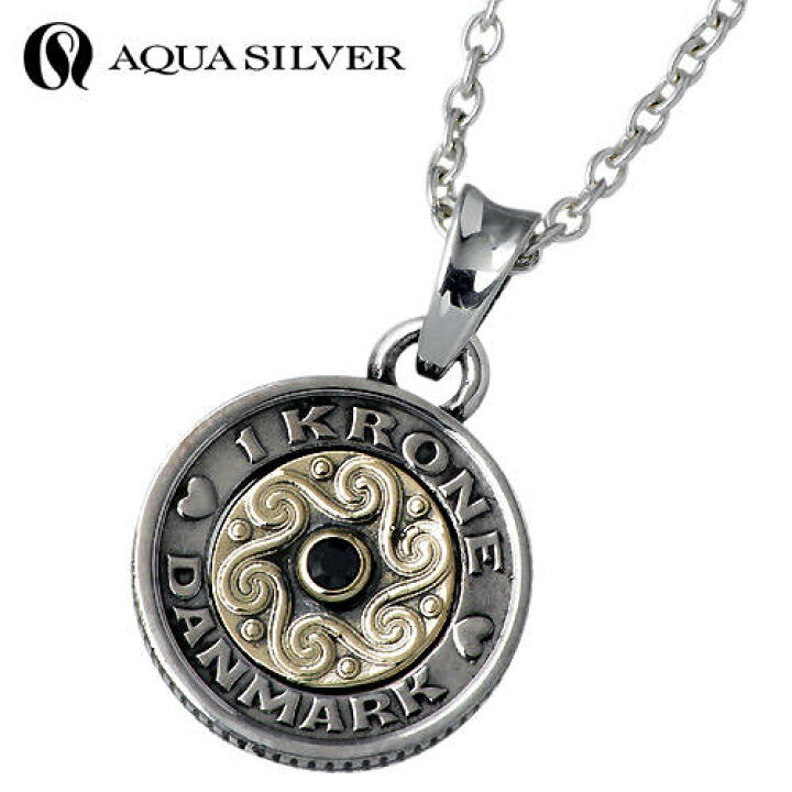 楽天市場】アクアシルバー AQUA SILVER コイン シルバー ネックレス 