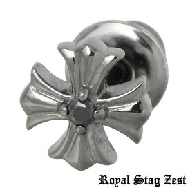 ロイヤルスタッグゼスト Royal Stag Zest クロス シルバー ピアス アクセサリー ブラックキュービック スタッドタイプ メンズ 1個売り 片耳用 SP25-019