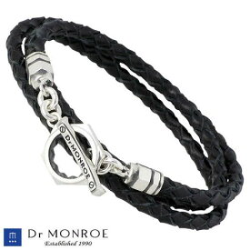 ドクターモンロー Dr MONROE レザー マンテル ブレスレット アクセサリー ブラック シルバー925 スターリングシルバー RE-17-SV-BK