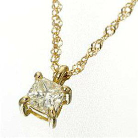 0.15ct ダイヤモンド プリンセスカット ペンダント ネックレス イエローゴールド(ゴールド) メーカーより直送いたします ※沖縄・離島への配送はできません