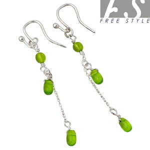 【ポイント5倍!マラソン期間中!】 フリースタイル FREE STYLE ペリドット チャーム シルバー ピアス アクセサリー フックタイプ 2個売り 両耳用 シルバー925 スターリングシルバー FSH006FSCP006PE