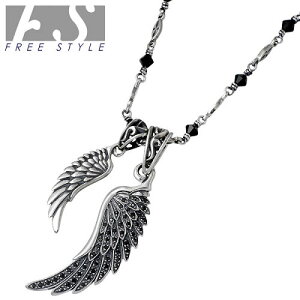 【ポイント5倍!30日限り!】 フリースタイル FREE STYLE ダブルウィングオニキス シルバー ネックレス アクセサリー BK CZ シルバー925 スターリングシルバー FSP880B-1B-N844