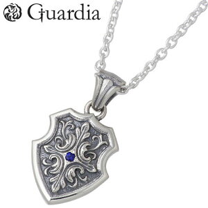 【ポイント5倍!マラソン期間中!】 ガルディア Guardia Crossed Acanthus エンブレム シルバー ネックレス アクセサリー チェーン付き サファイア シルバー925 スターリングシルバー ATPN-022SP-CL50