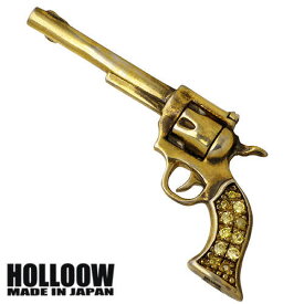 ホロウ HOLLOOW ガン シルバー ブローチ キュービック ゴールドコーティング 銃 シルバー925 スターリングシルバー KHP-119GD