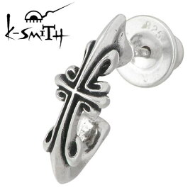 ケースミス K-SMITH クロスデザインシルバーピアス アクセサリー フープスタッドタイプ 1個売り 片耳用 シルバー925 スターリングシルバー KI-0141