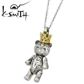 ケースミス K-SMITH Tatoo Bear S シルバー ネックレス アクセサリー ブラックキュービック レディースペンダントトップ アクセサリー テディベア アクセ 王冠 シルバー925 スターリングシルバー KI-1279804