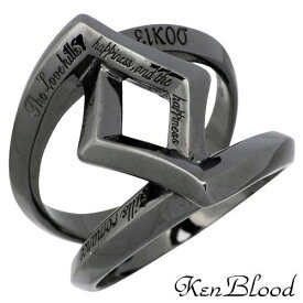ケンブラッド KEN BLOOD クロス ローズ シルバー リングA ブラック 指輪 アクセサリー 15～25号 シルバー925 スターリングシルバー KR-245A-BK