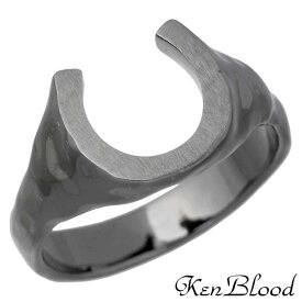 ケンブラッド KEN BLOOD 馬蹄 シルバー リング ブラック 指輪 アクセサリー ホースシュー 7～23号 シルバー925 スターリングシルバー KR-261BK
