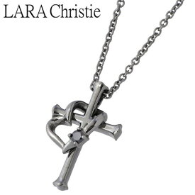 ララクリスティー LARA Christie ラヴァーズ クロス シルバー ネックレス アクセサリー ブラック ハート BLACK Label シルバー925 スターリングシルバー LA-P5805-B