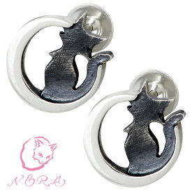 ノラ NORA のら 月ネコ シルバー ピアス アクセサリー 2個セット シルバー925 スターリングシルバー NR-PE-0021-P