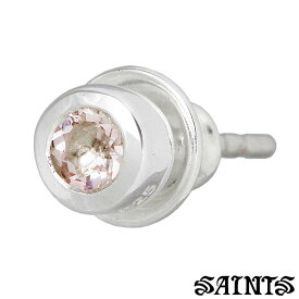 セインツ SAINTS シルバー ピアス モルガナイト メンズ レディース 1個売り 片耳用 スタッド 一粒石 シルバーアクセサリー アクセ ギフト プレゼント SSE-913MG