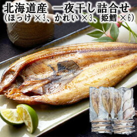 北海道産 一夜干し詰合せ （ほっけx3 かれいx3 姫鱈x6） 新鮮な魚介の旨味を逃さぬ一夜干し 素材の良さが引き立つ詰め合わせ
