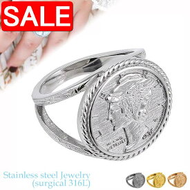【スーパーSALE 50%OFF！】 ハワイアンジュエリー サージカル ステンレス アクセサリー 316L コイン リング 指輪 7号〜21号 最大幅18.5mm レディース メンズ ハワジュ 金属アレルギーフリー 人気 ギフト 誕生日 記念日