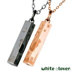 ホワイトクローバー white clover ペア ネックレス アクセサリー 金属アレルギー対応 猫 月モチーフ シェアハート ステンレス ゴールド ブラック アレルギーフリー 刻印可能 4SUP060GO-BK-P