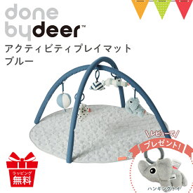 ＼レビューでハンギングトイプレゼント／ダンバイディア（Done by Deer） アクティビティプレイマット ブルー|ダンバイディアプレイマット DonebyDeer 新生児 ギフト 出産祝い ベビーマット ベビージム お昼寝 おもちゃ メリー 北欧
