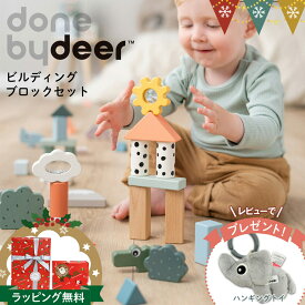 ＼レビューでハンギングトイプレゼント／ダンバイディア（Done by Deer） ビルディングブロックセット34ピース ディアフレンズ｜Done by Deer ダンバイディア— 木のおもちゃ 知育玩具 知育おもちゃ おしゃれ 北欧 ベビー 誕生祝
