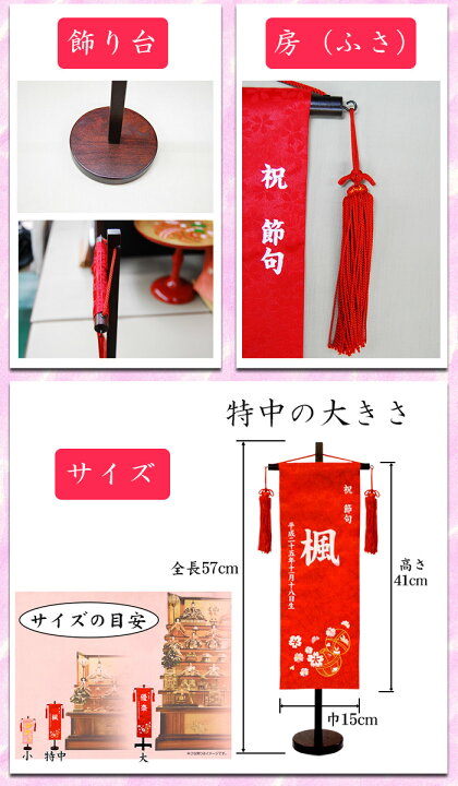 楽天市場 京都西陣織を使用 女の子用 名前旗 特中 全長57cm台付 まり 奏 かなで 赤 ピンク 白色 金色 命名旗 名入れ 掛け軸 生年月日 桃の節句 初節句 ひな人形 脇飾り 雛飾り ご出産祝い お宮参り お食い初め 記念品 贈り物 Baby Street