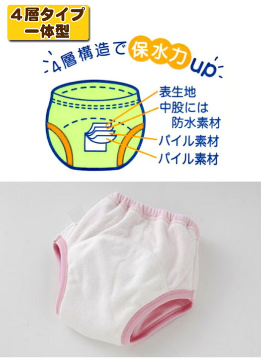 楽天市場 4層タイプ 一体型 トレーニングパンツ 2枚組 無地 柄なし サックス ピンク 男の子 女の子 80 90 95 100cm トイレトレーニング トイトレ 通園 園児 保育園 ベビー キッズ W4141 ニシキ メール便送料無料 Baby Street