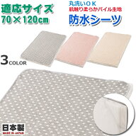 【日本製 国産】防水シーツ　フルーツドロップ　 ドット柄 　フジキ　防水加工 サイズ120×70cm ベビー布…