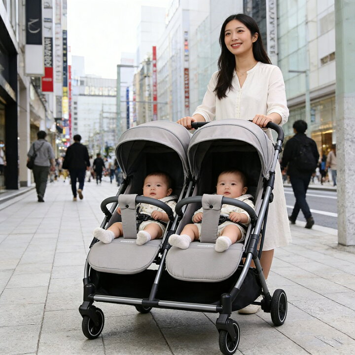 楽天市場】【プレゼント9点】二人乗りベビーカー 双子ベビーカー 2人 