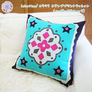 COLORIQUE/�J�����N�@�X�^���v�v�����g�N�b�V�����i�n�b�s�[�O���t�B�b�N�j�yChokhi Stamps Cushion Cover Stamp, Happy Graphic�z