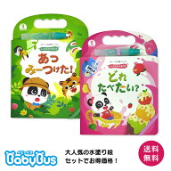 BabyBus ふしぎな水塗り絵2冊セット 汚れない 繰り返し遊べる カラフル 色鮮やか 知育 運筆 絵本 水ぬり…