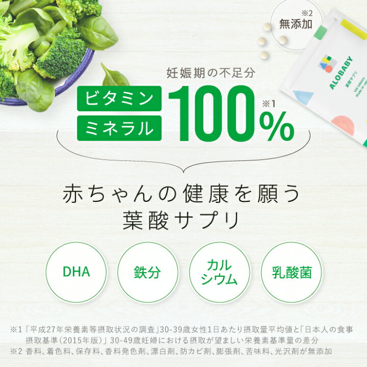 楽天市場】葉酸 サプリ 無添加 【30日分】 アロベビー 葉酸サプリ 
