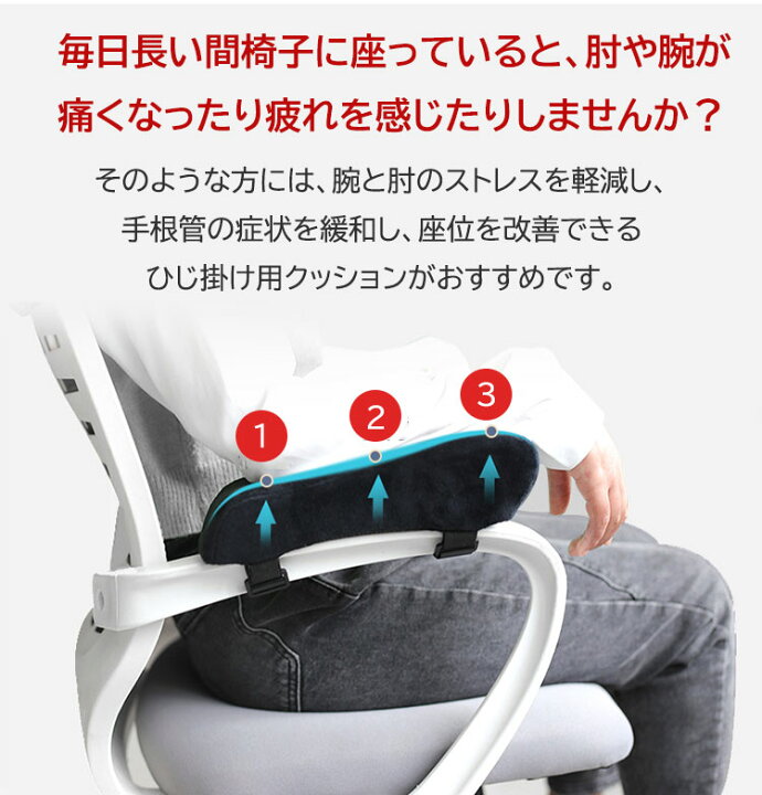 楽天市場】2個セット ひじ掛けクッション 肘置き クッション 低反発 