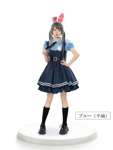 レーディス ハロウィン ポリス 衣装 ポリスコスチューム 半袖 長袖 ワンピース 女子学生 コスプレ 仮装 コスプレ衣装 コスチューム一式 なりきり キャラクター ウサギ キツネ 可愛い ハロウ