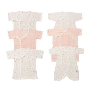 【日本製】 綿100 ベビー 肌着 6枚セット 新生児 赤ちゃん 出産準備 出産 プレママ お祝い 出産祝い かわいい 男の子 女の子 お買い得 短肌着 コンビ肌着