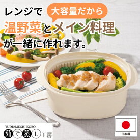 蒸し器 レンジ 日本製 電子レンジ 野菜 温野菜 スチーマー 便利 大容量 ざる付き カクセー 茹で蒸し工房 IV KR-6600